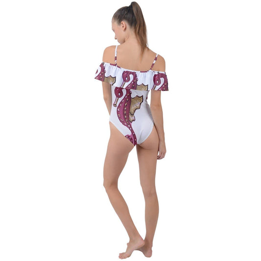 Lavender Coco Dresses Red Seahorse Frill One Piece Swimsuit