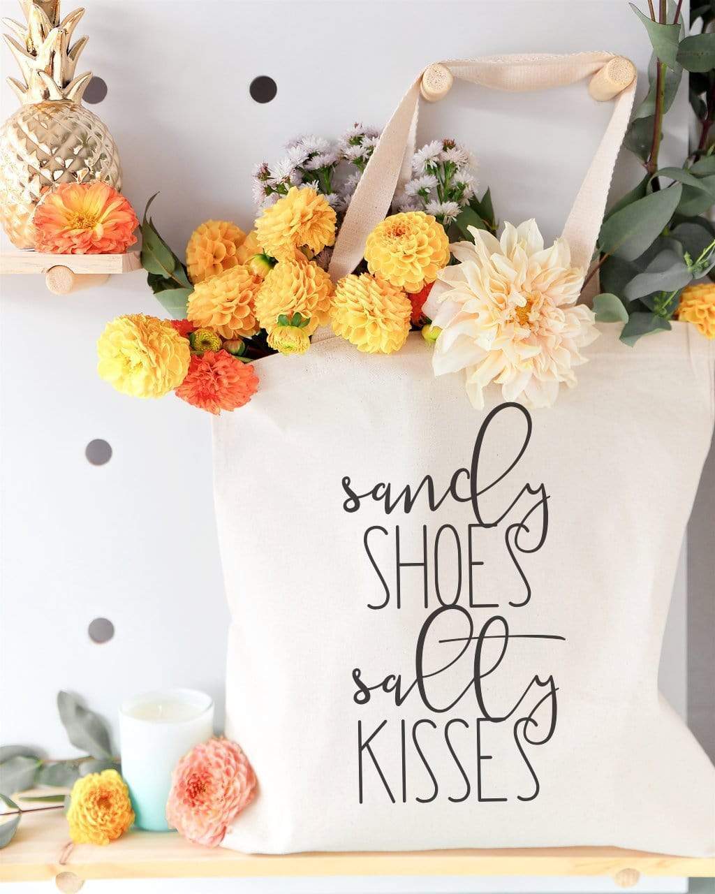Turquoise Andromeda Totes & Beach Bags Sandy and Salty Tote Bag