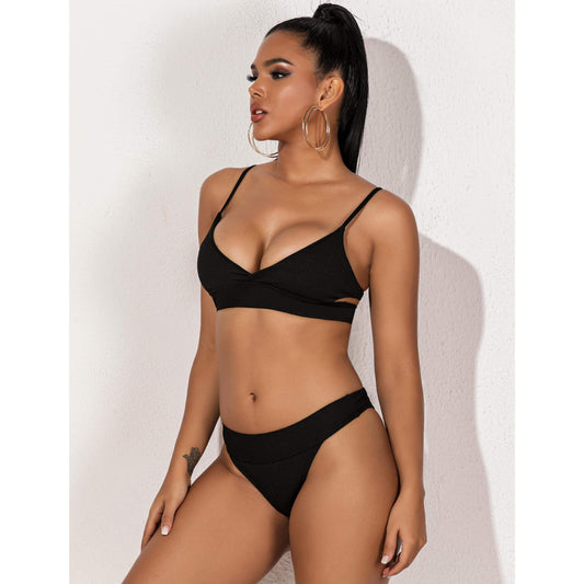 Silver Sam Swimwear Sexy Cross Bandage Bikini Summer Cut Out Beach Wear