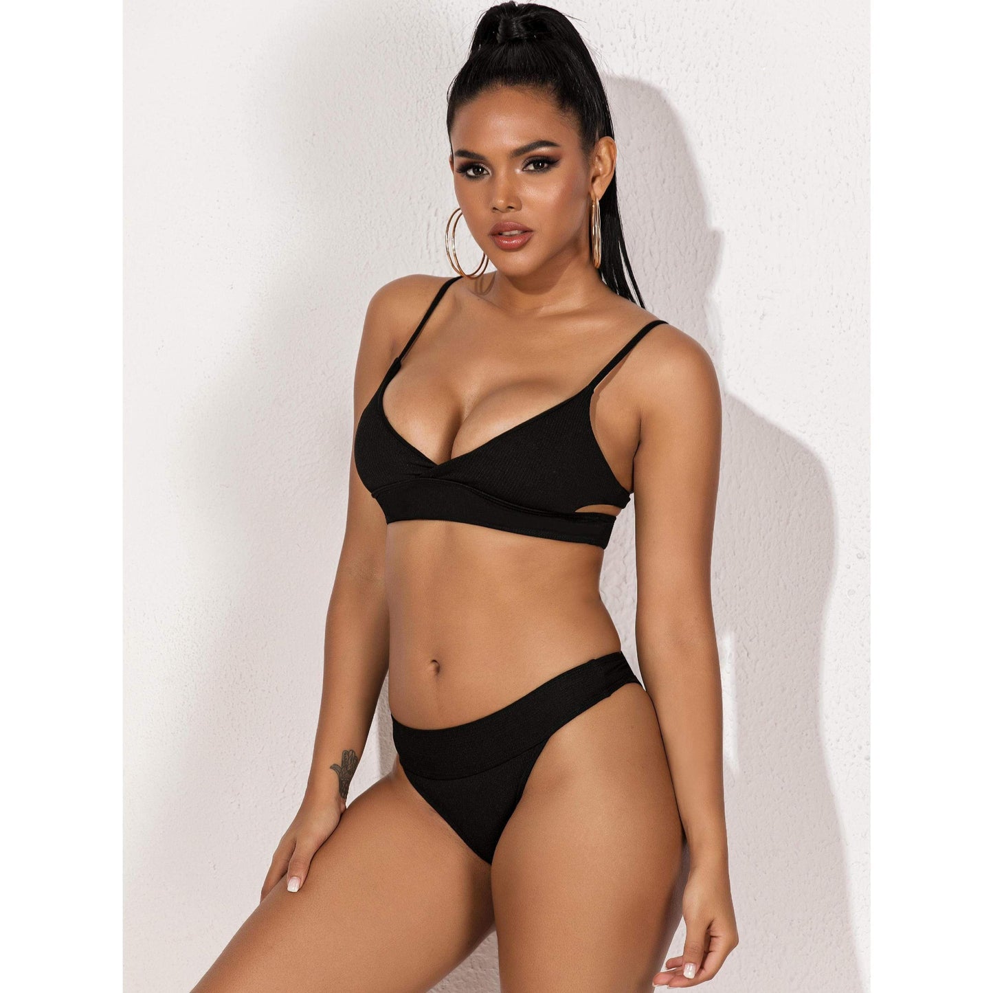 Silver Sam Swimwear Sexy Cross Bandage Bikini Summer Cut Out Beach Wear