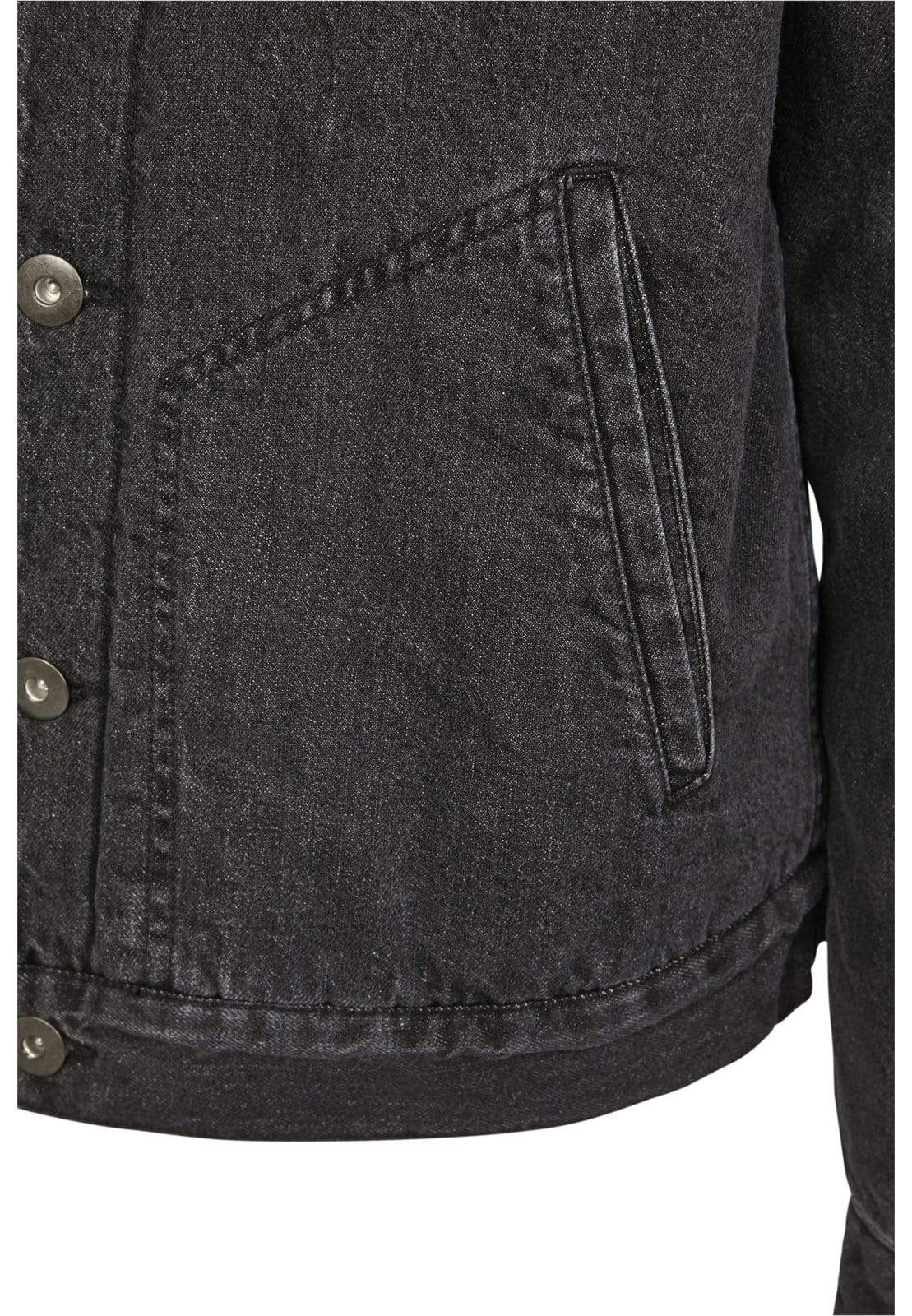 Callisto Men's Clothing Sherpa Lined Jeans Jacket - Black Wash