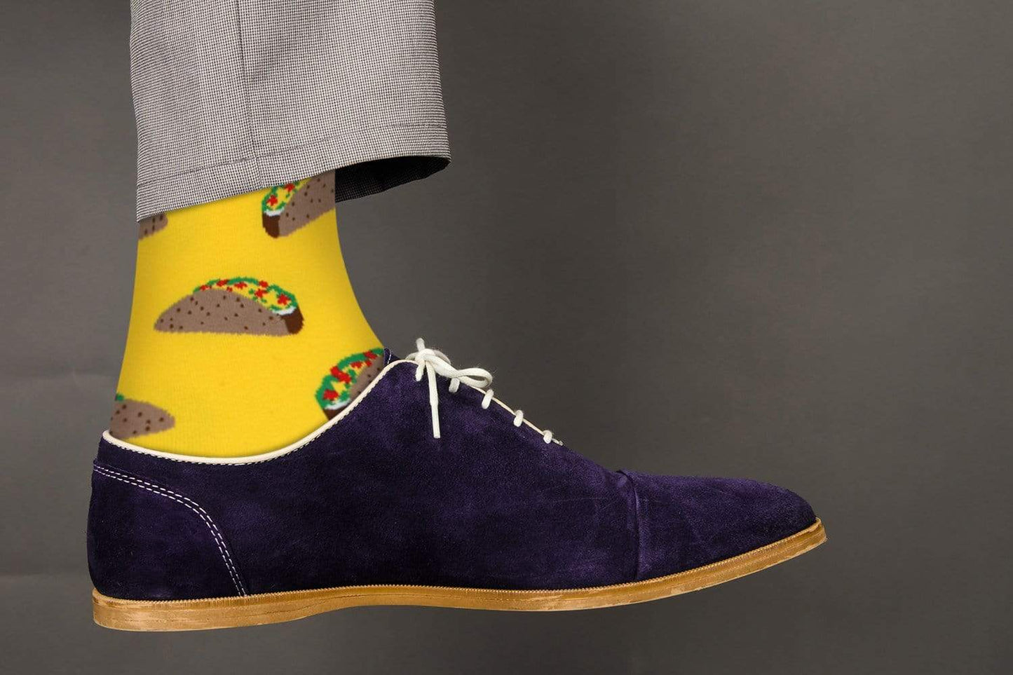 Fuchsia Thrace Socks Sick Socks -Tacos (Yellow)- International Food Dress Socks