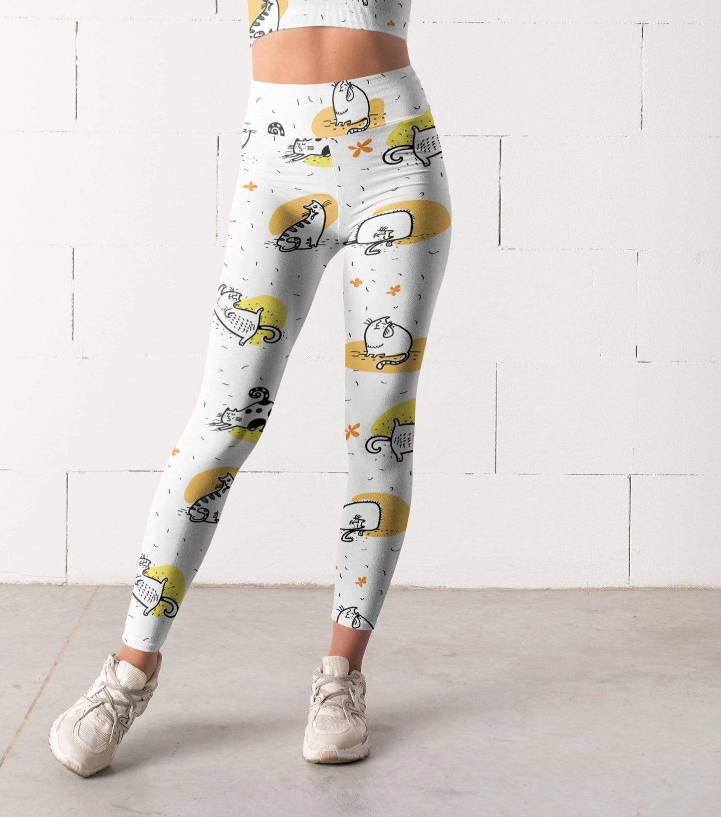 Lavender Millie Activewear Silly Cat Leggings, Capris and Shorts