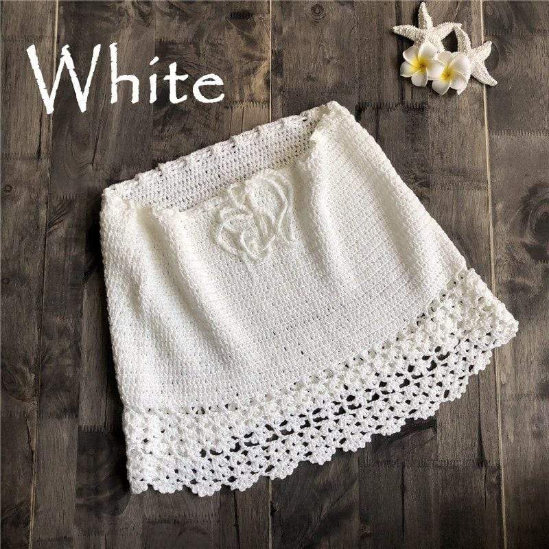 hansleii Simenual Sexy Summer Crochet Swimwear BOHO Mini-Skirts