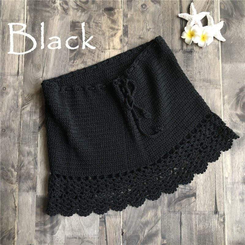hansleii Simenual Sexy Summer Crochet Swimwear BOHO Mini-Skirts
