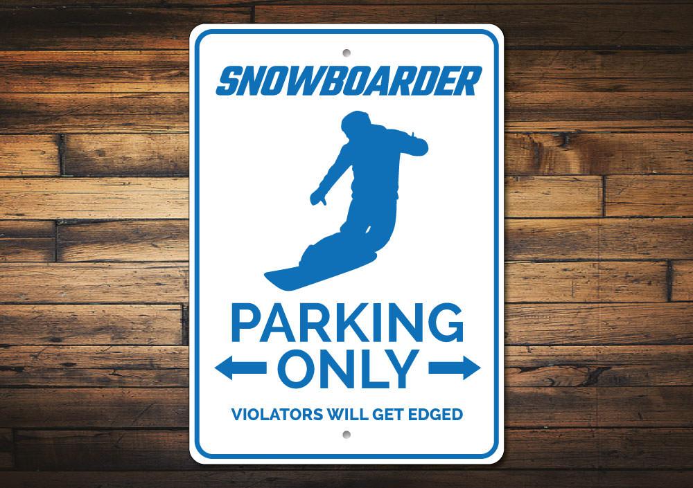 Orchid Eurybia Home Decor Snowboarder Parking Sign
