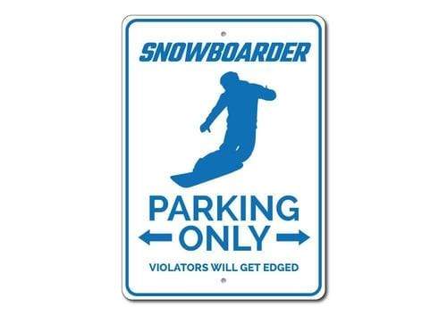 Orchid Eurybia Home Decor 12 x 18 inches Snowboarder Parking Sign
