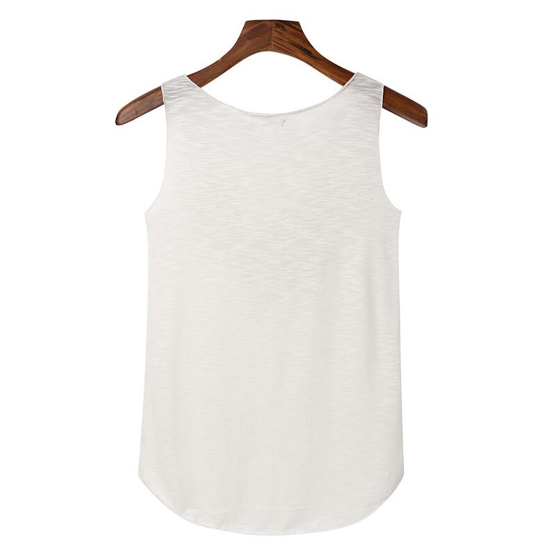 hansleii Spring Summer New Tank Tops Women Sleeveless Round Neck Loose Tees 2018 Ladies Colored Feathers Printing T Shirt Vest Singlets