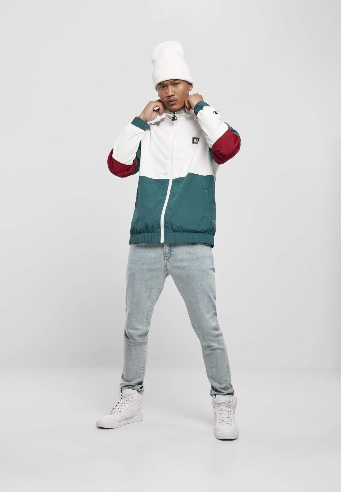 Callisto Men's Clothing Starter Color Block Retro Jacket