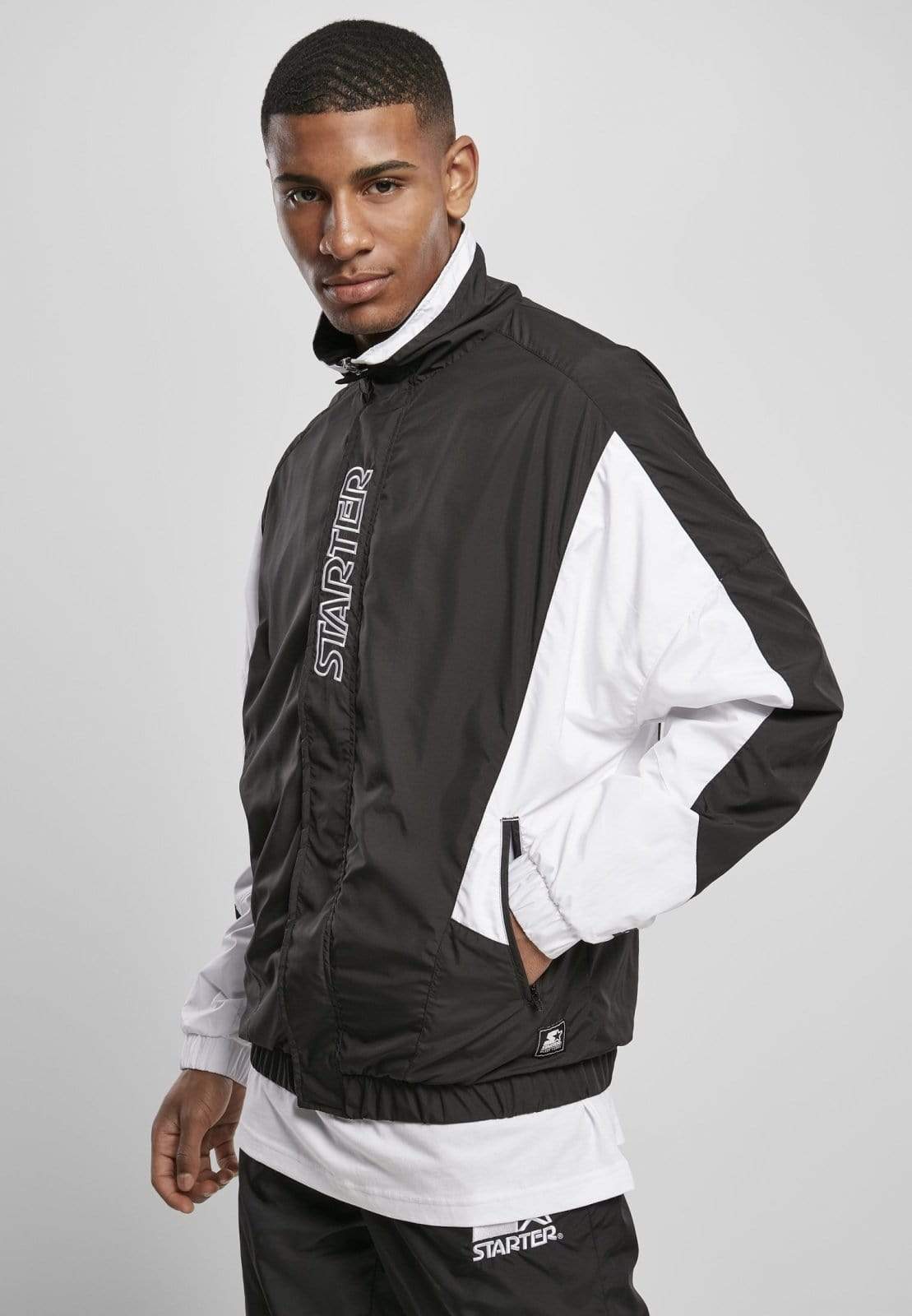 Callisto Men's Clothing Starter Track Jacket - Black/White
