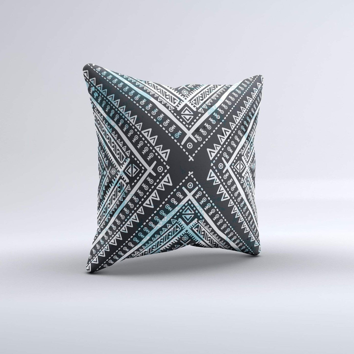 Blue Leto Bags & Wallets The Ethnic Aztec Navy Point ink-Fuzed Decorative Throw Pillow