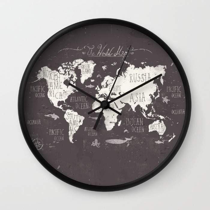 Scorpius Clocks The World Map Wall clock