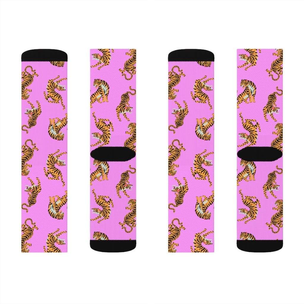 Yellow Pandora Socks Tiger Fun Novelty Socks Pink
