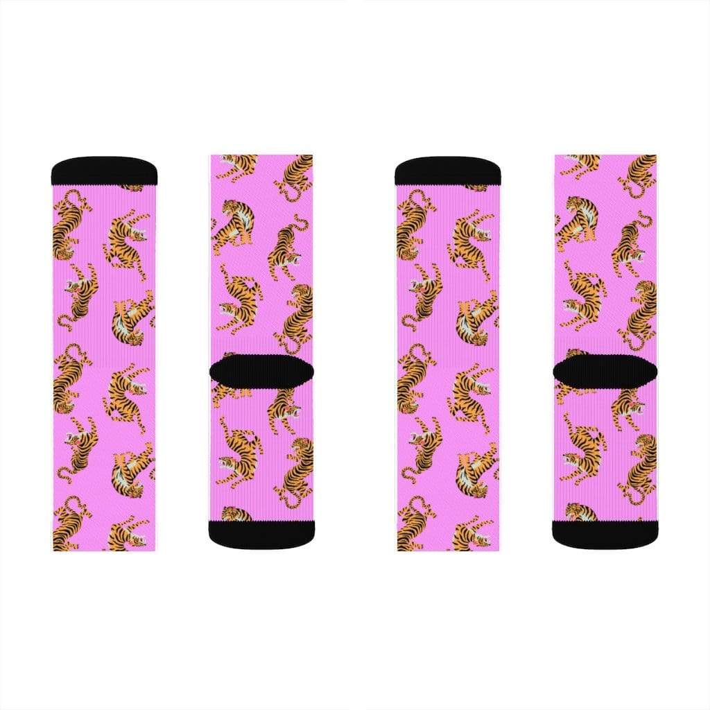 Yellow Pandora Socks Tiger Fun Novelty Socks Pink