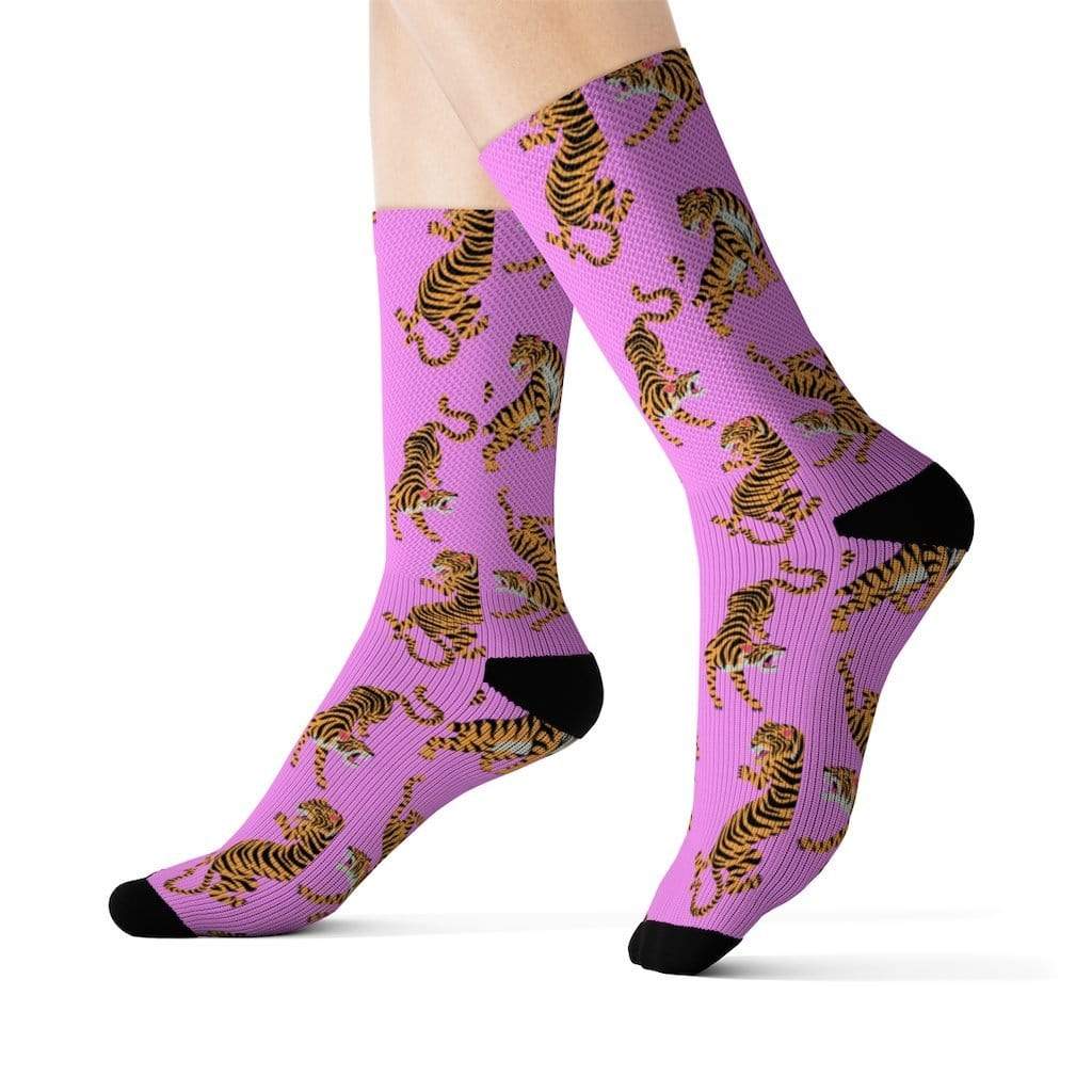 Yellow Pandora Socks Tiger Fun Novelty Socks Pink