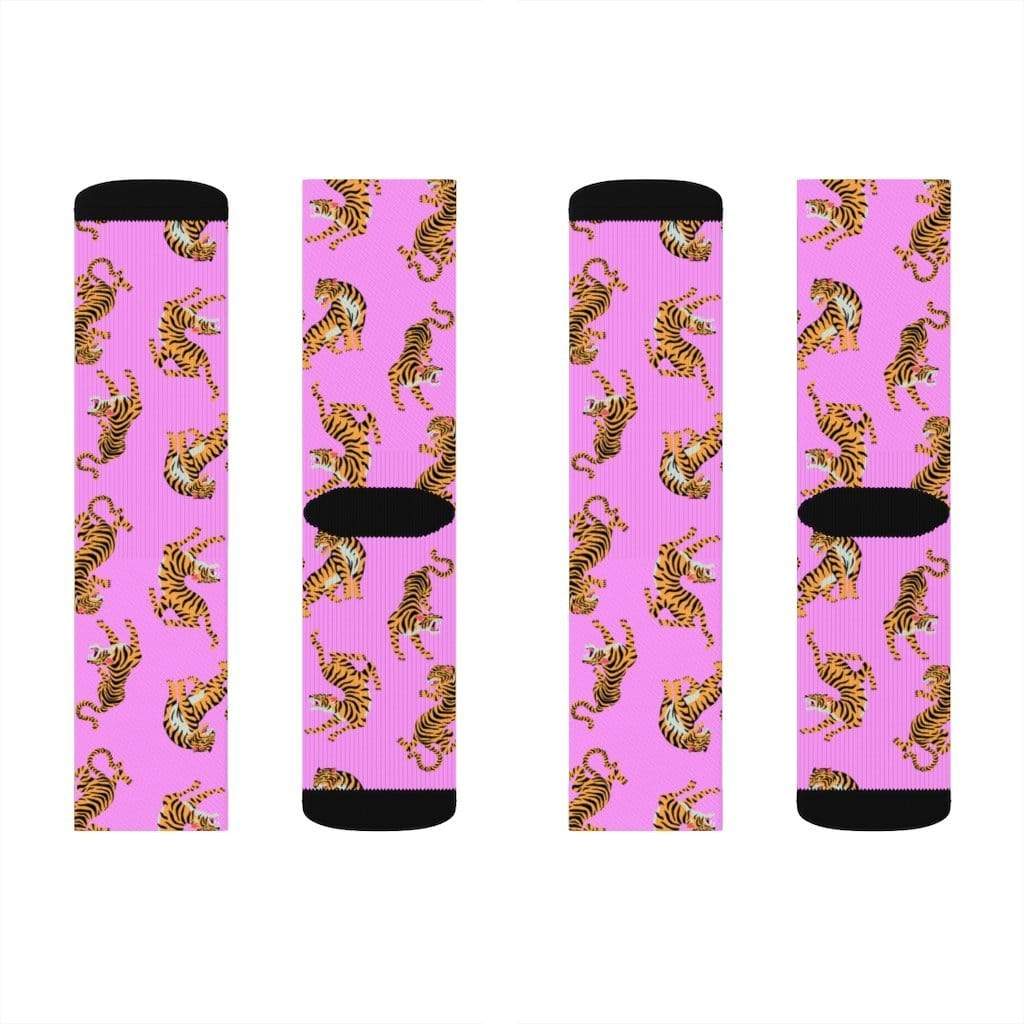 Yellow Pandora Socks Tiger Fun Novelty Socks Pink