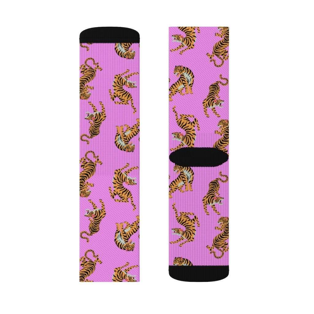 Yellow Pandora Socks Tiger Fun Novelty Socks Pink