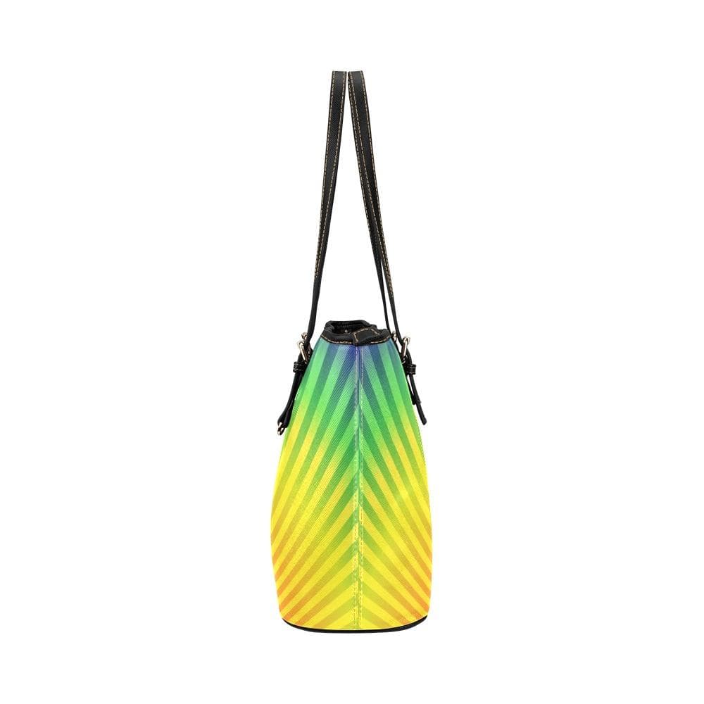 Grey Coco Handbags One Size Tote Bag, Leather Rainbow Radial Handbag