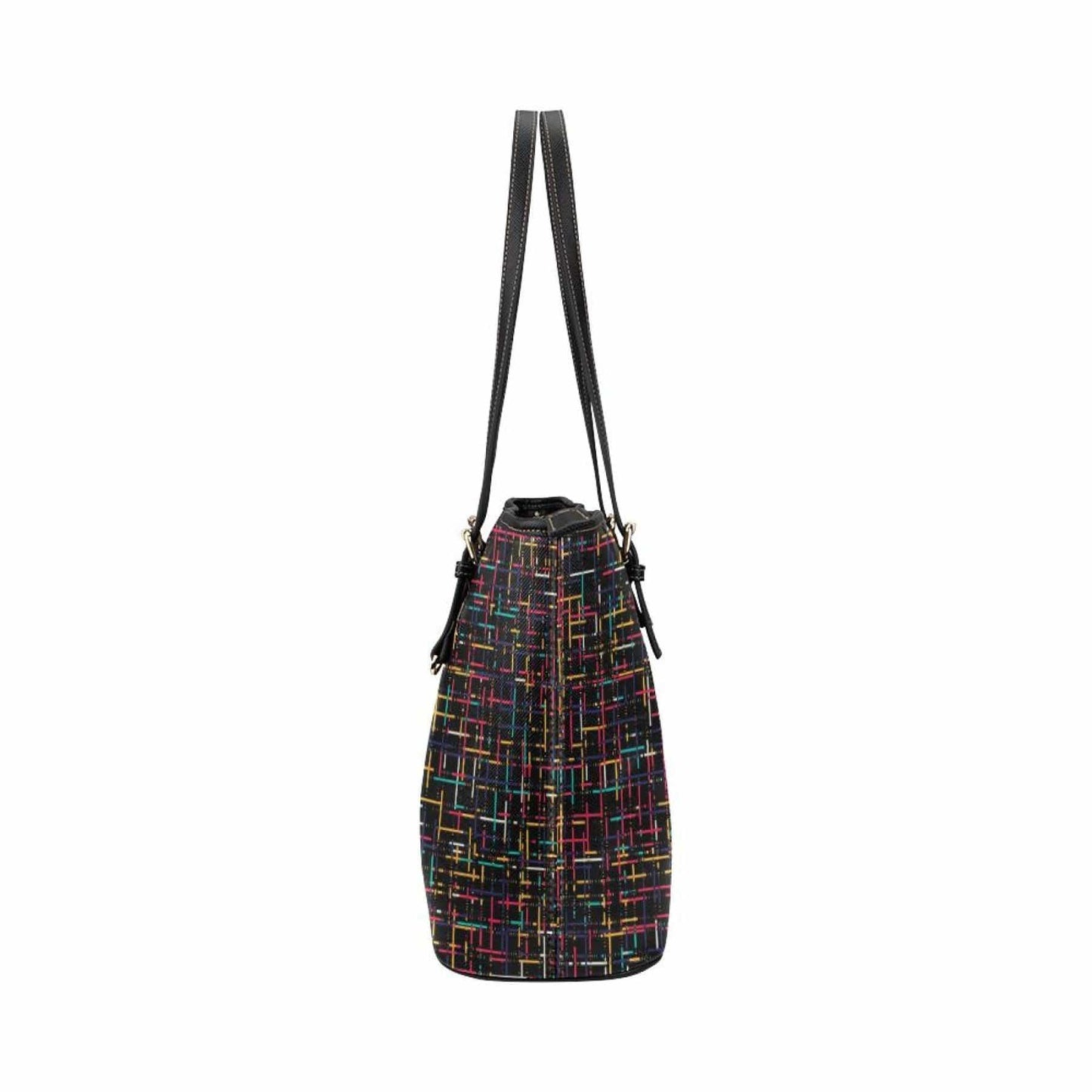 Grey Coco Handbags One Size Tote Bags, Black Colorful Stripped Style Bag
