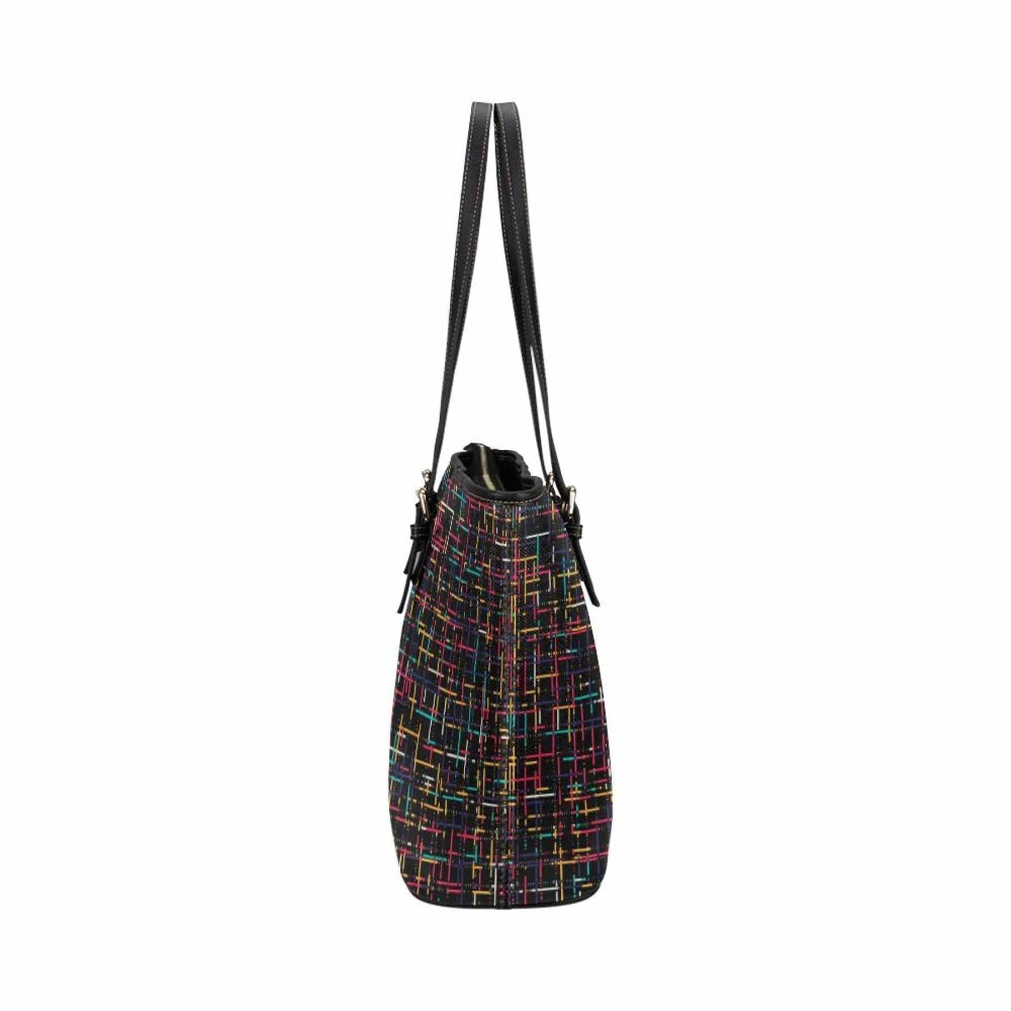 Grey Coco Handbags One Size Tote Bags, Black Colorful Stripped Style Bag