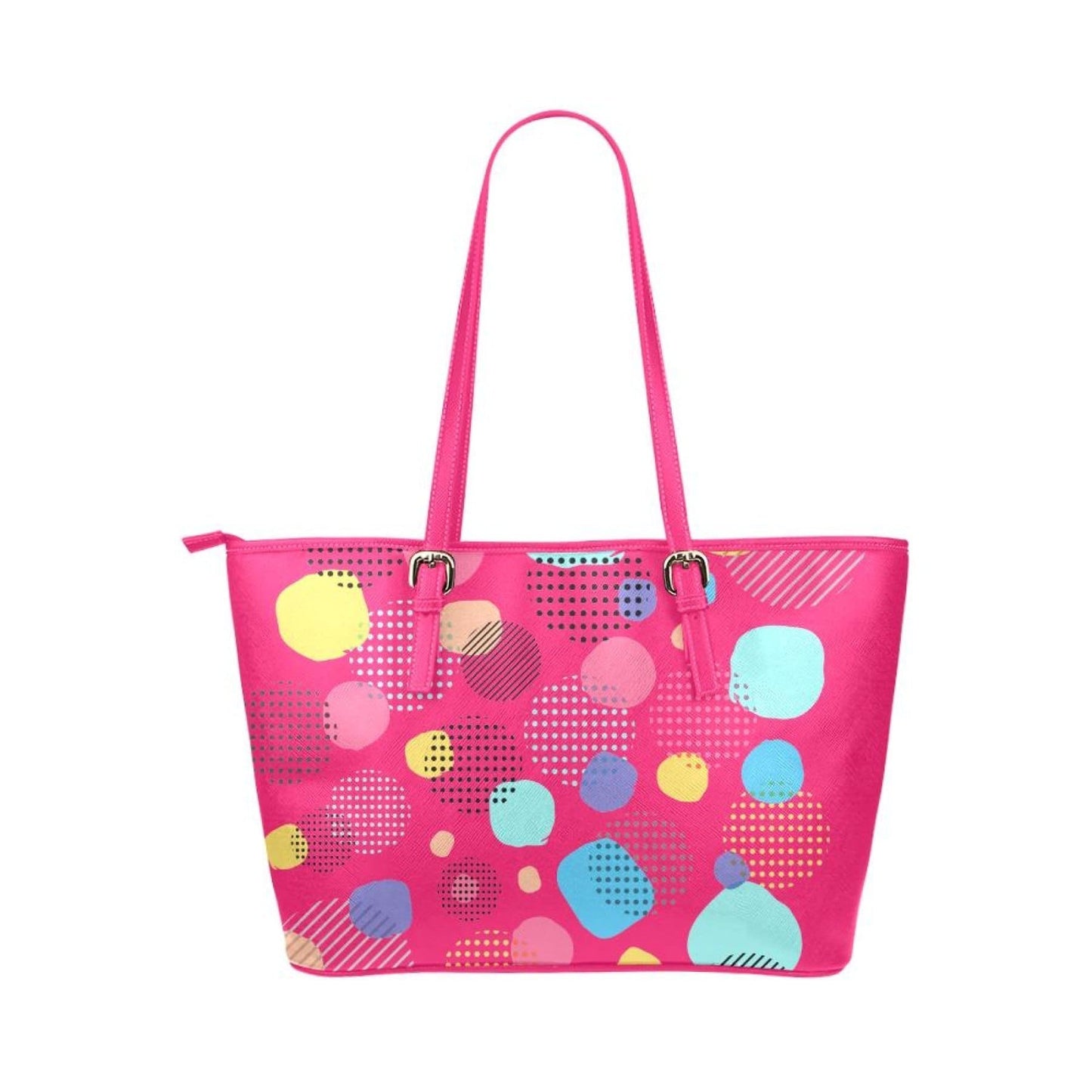 Grey Coco Handbags One Size Tote Bags, Multicolor Bubble Style Pink Leather Bag