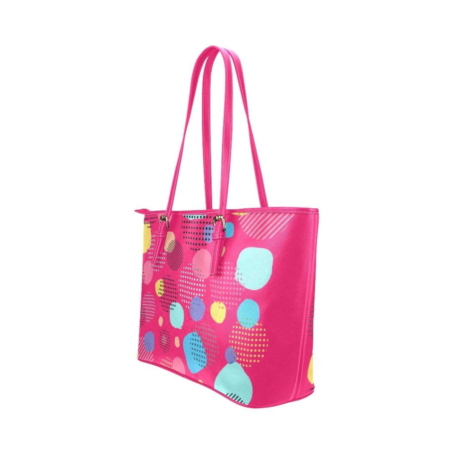 Grey Coco Handbags One Size Tote Bags, Multicolor Bubble Style Pink Leather Bag