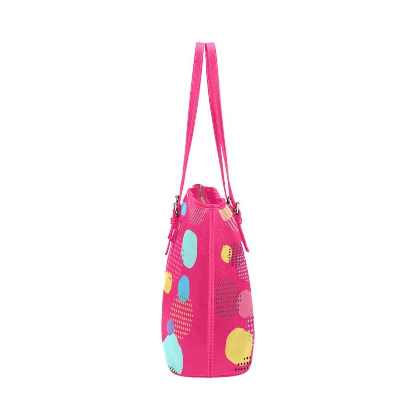 Grey Coco Handbags One Size Tote Bags, Multicolor Bubble Style Pink Leather Bag