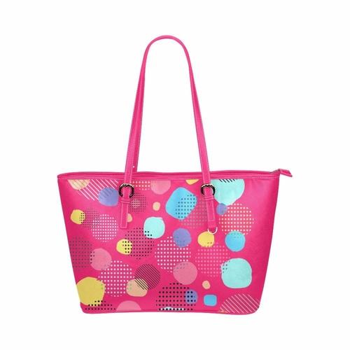 Grey Coco Handbags One Size Tote Bags, Multicolor Bubble Style Pink Leather Bag