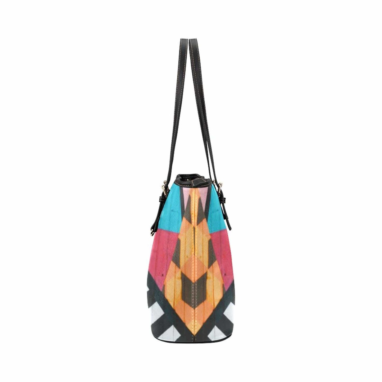 Grey Coco Handbags One Size Tote Shoulder Bag With Colorful Artistic Brick Design