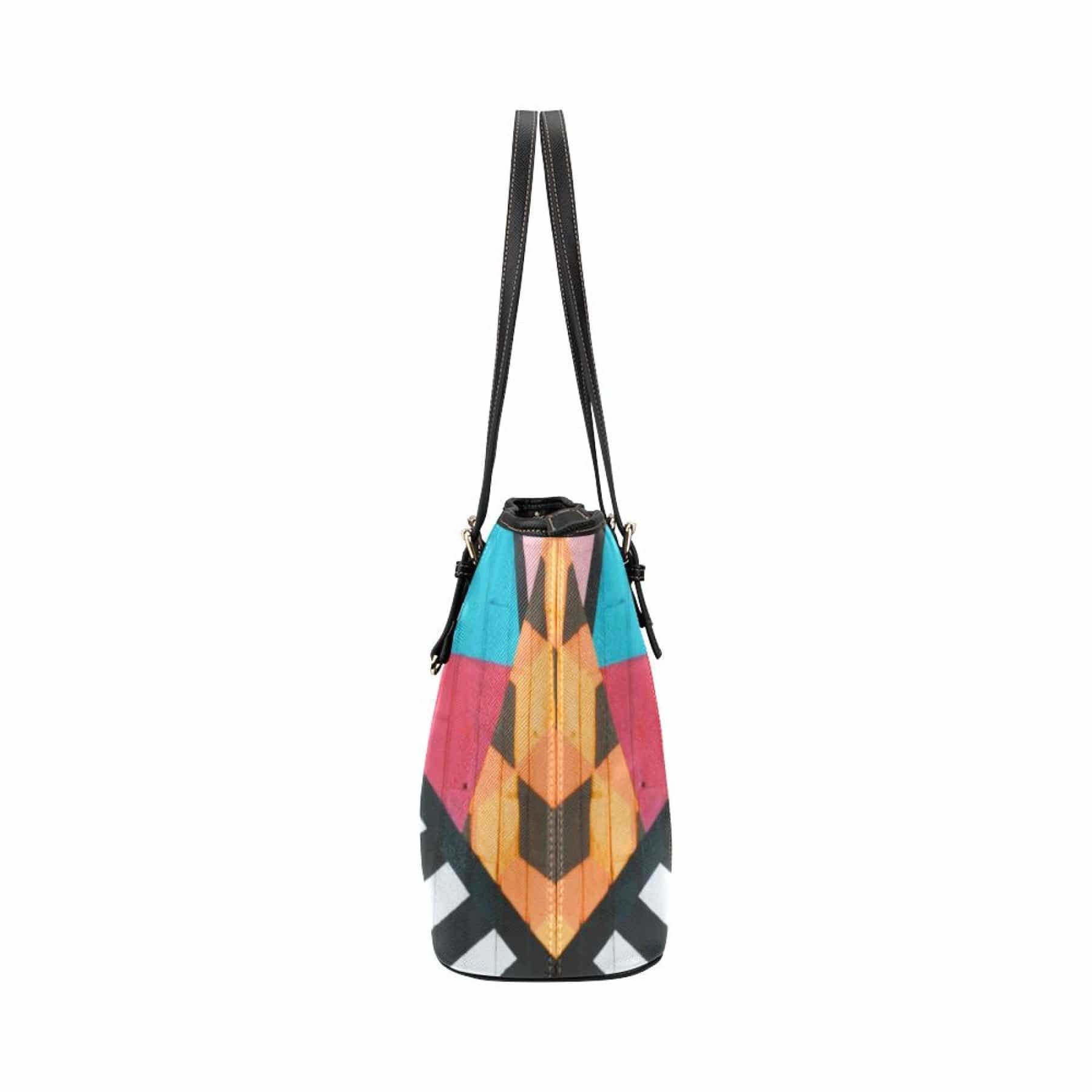 Grey Coco Handbags One Size Tote Shoulder Bag With Colorful Artistic Brick Design