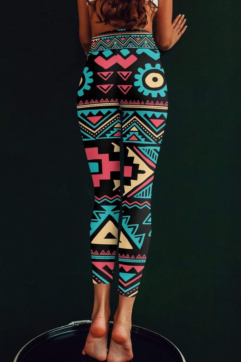 Lavender Millie Women's Clothing Tribal Printed leggings, Capris and Shorts
