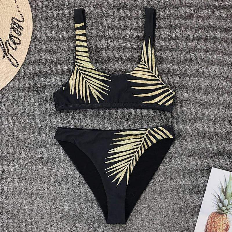 Silver Sam Clothing Tropical Leaves Print Bikini Set Women Swimsuit