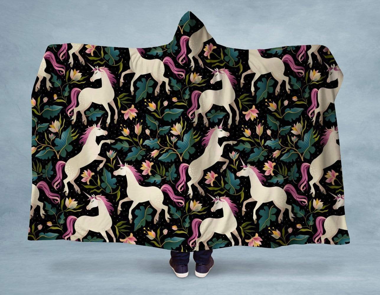 Orange Poppy Women's Clothing Unicorn Forest Hooded Blanket