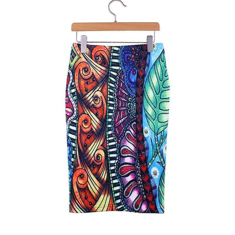 hansleii WWP0028 / M Vintage Flower Pattern Middle Skirt