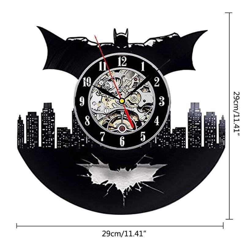 hansleii Vinyl Record Wall Clock Creative Clock CD Vinyl Disc Wall Clock Skull Dog Themed Home Decor 3D Hanging Clock With Remote Control