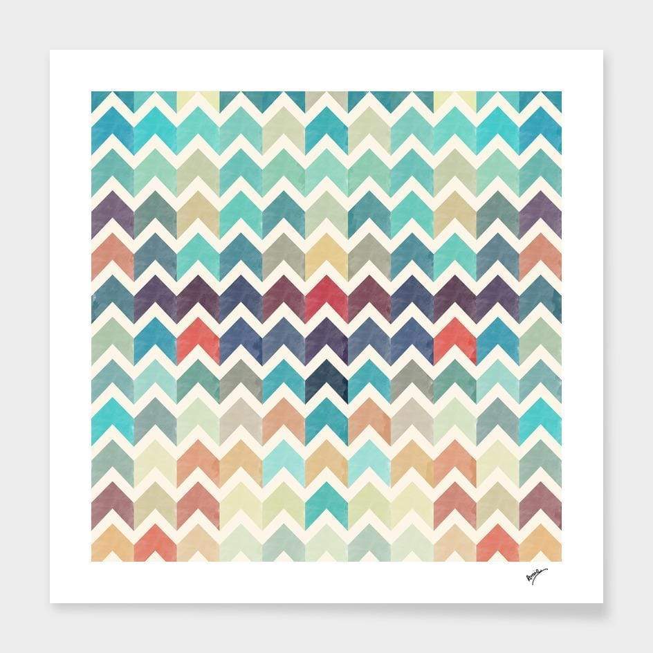 Scorpius Home Decor Watercolor Chevron Pattern II Frame