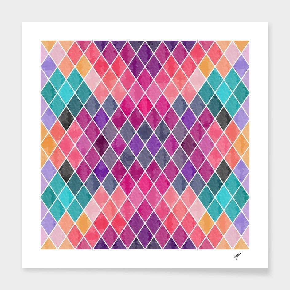 Scorpius Home Decor Watercolor Geometric Patterns Frame