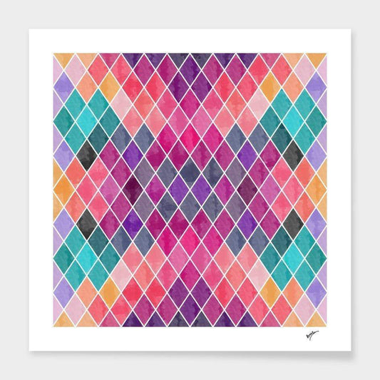 Scorpius Home Decor Watercolor Geometric Patterns  Frame