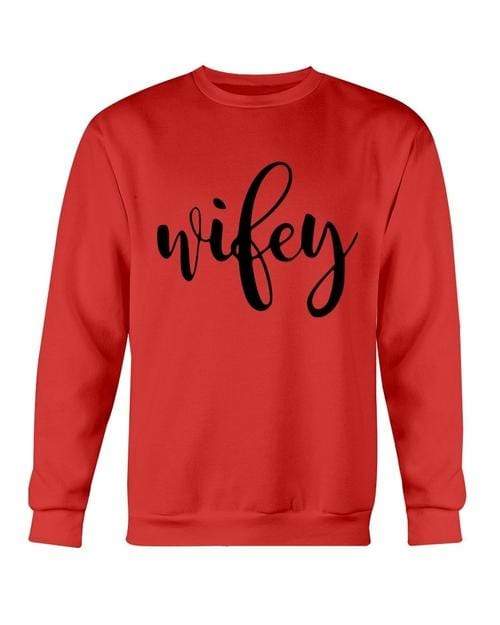Red Alcestis Sweaters & Hoodies 2XL / Red / Gildan Crewneck Sweatshirt Wifey Sweatshirt