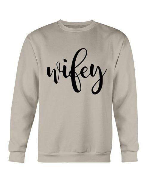 Red Alcestis Sweaters & Hoodies 2XL / Sand / Gildan Crewneck Sweatshirt Wifey Sweatshirt