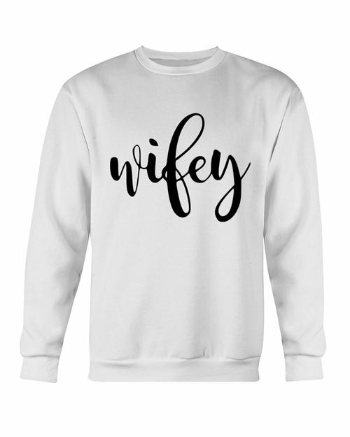 Red Alcestis Sweaters & Hoodies 2XL / White / Gildan Crewneck Sweatshirt Wifey Sweatshirt