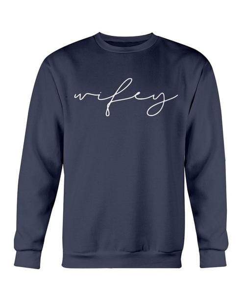 Red Alcestis Sweaters & Hoodies 2XL / Navy / Gildan Crewneck Sweatshirt Wifey Sweatshirt