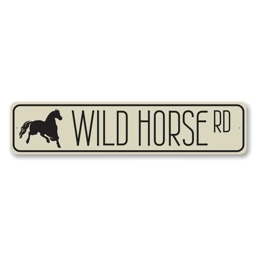 Orchid Eurybia Home Decor 6 x 24 inches Wild Horse Road Sign