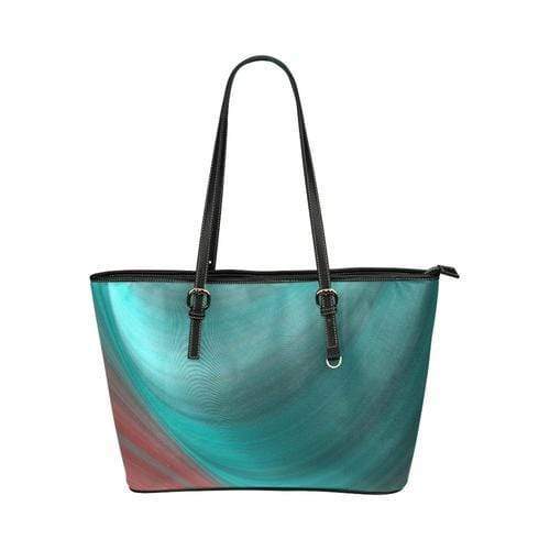 Grey Coco Activewear One Size Women's Leather Tote Bag, Gradient Sea Green Double Handle Handbag