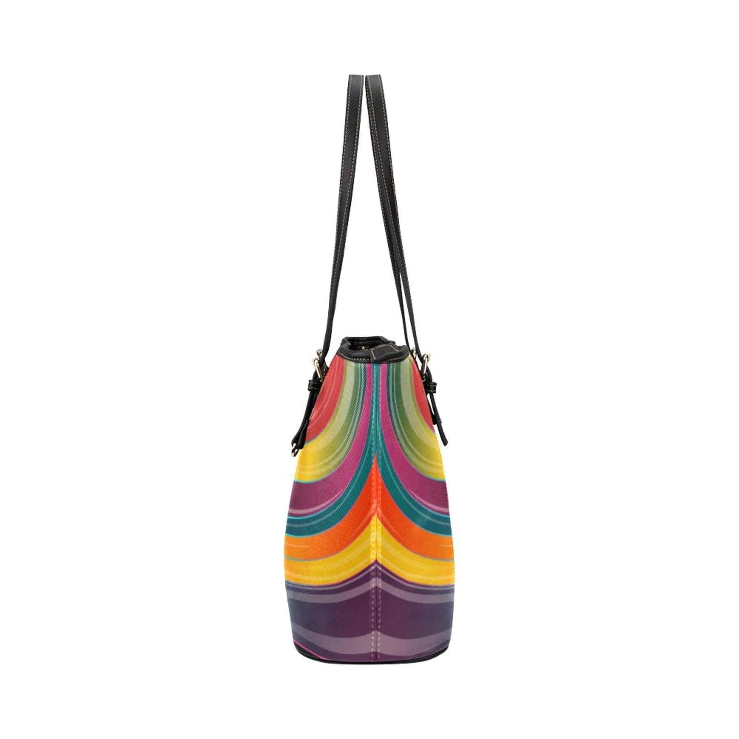Grey Coco Handbags One Size Women's Leather Tote Bag, Multicolor Geometric Circular Double Handle