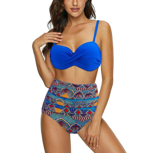 Glow Road Women's Clothing Women's Multicoloured Polyester Swim Bikini Set