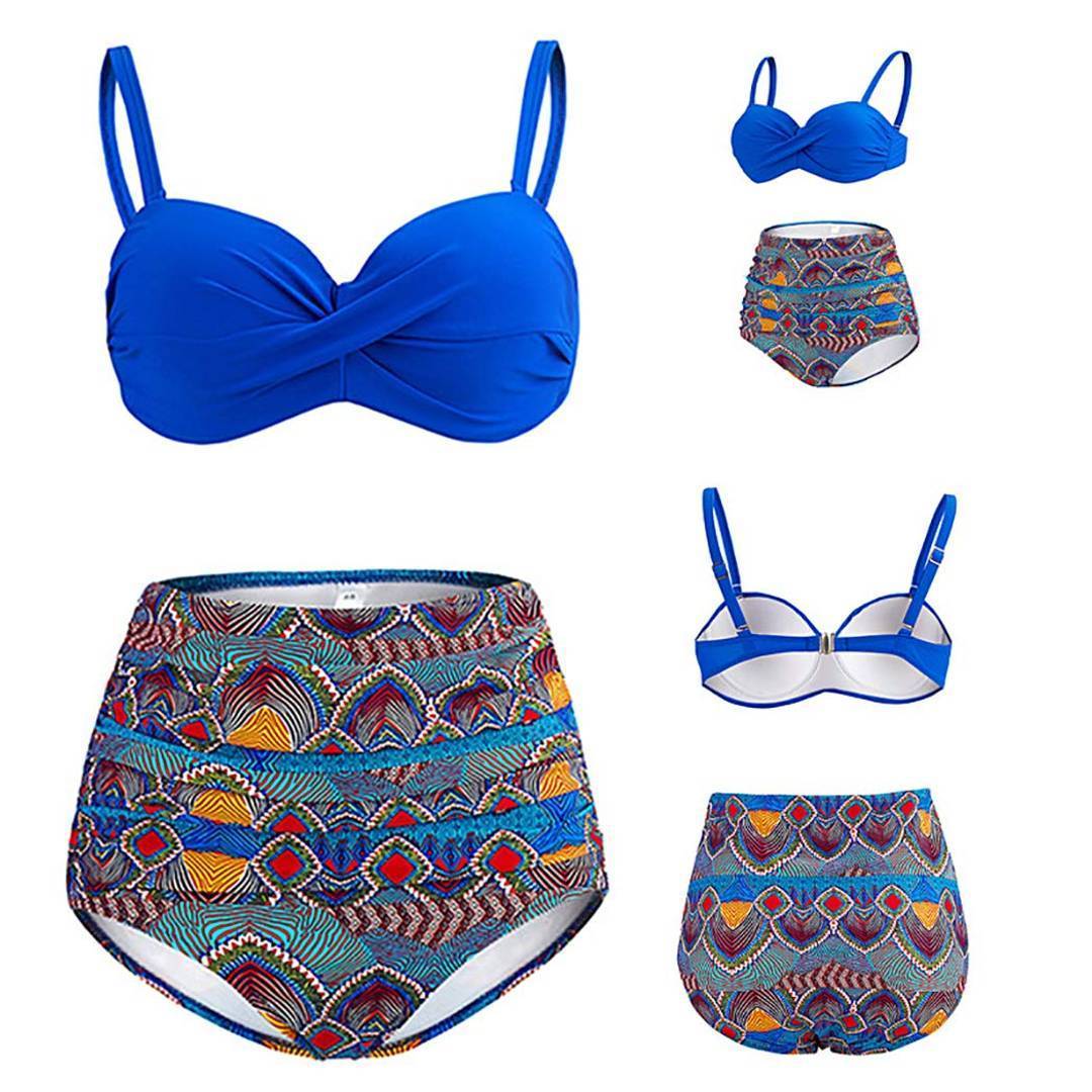Glow Road Women's Clothing Women's Multicoloured Polyester Swim Bikini Set