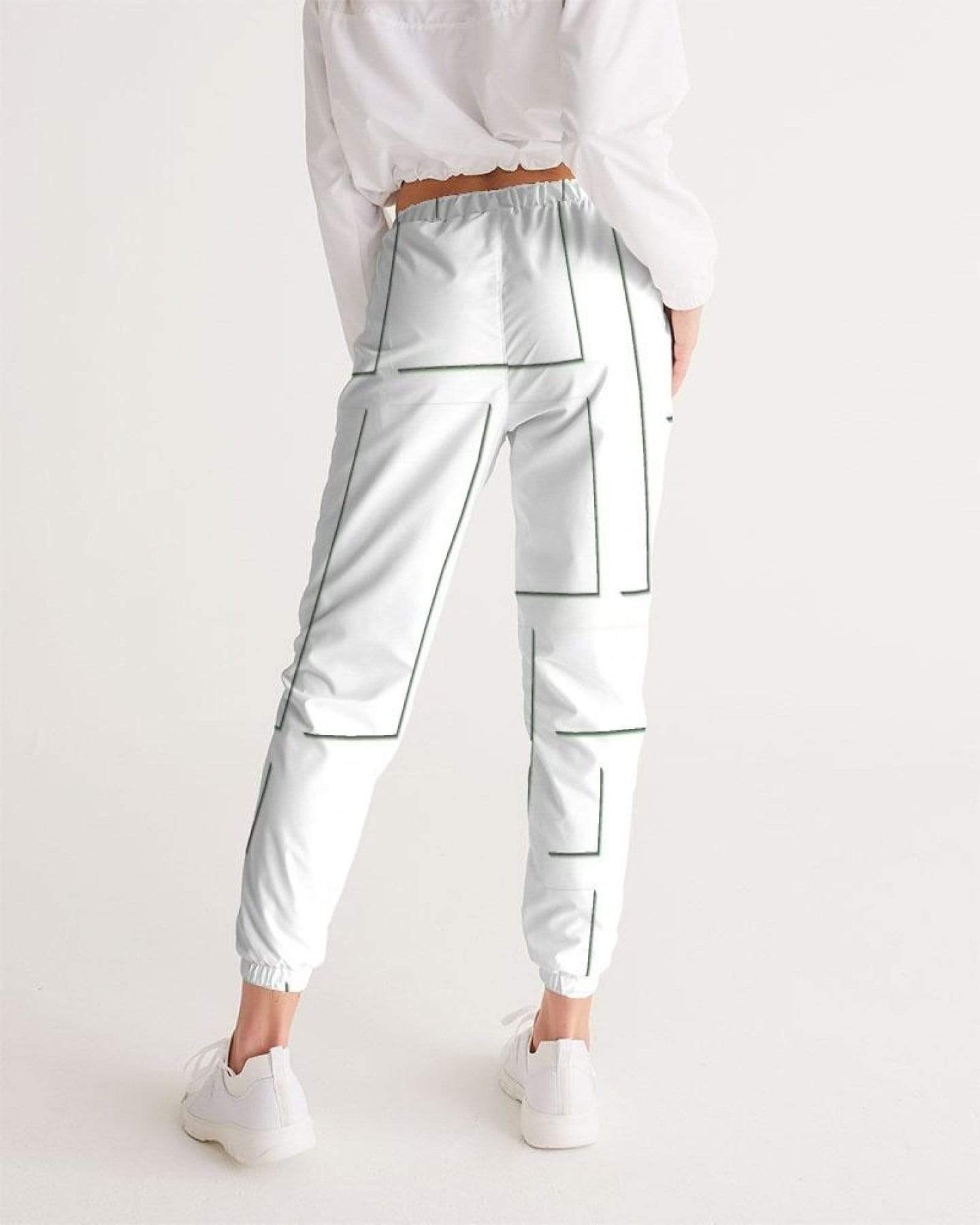 Grey Coco Activewear Womens Athletics, White And Gray Line Style Track Pants