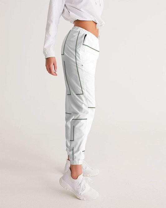 Grey Coco Activewear Womens Athletics, White And Gray Line Style Track Pants