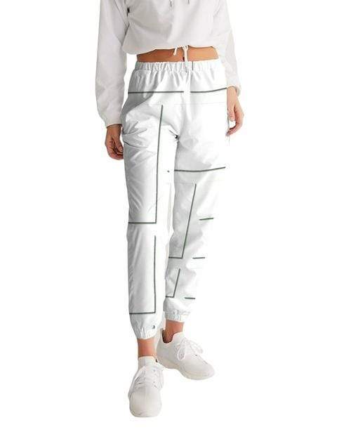 Grey Coco Activewear L Womens Athletics, White And Gray Line Style Track Pants